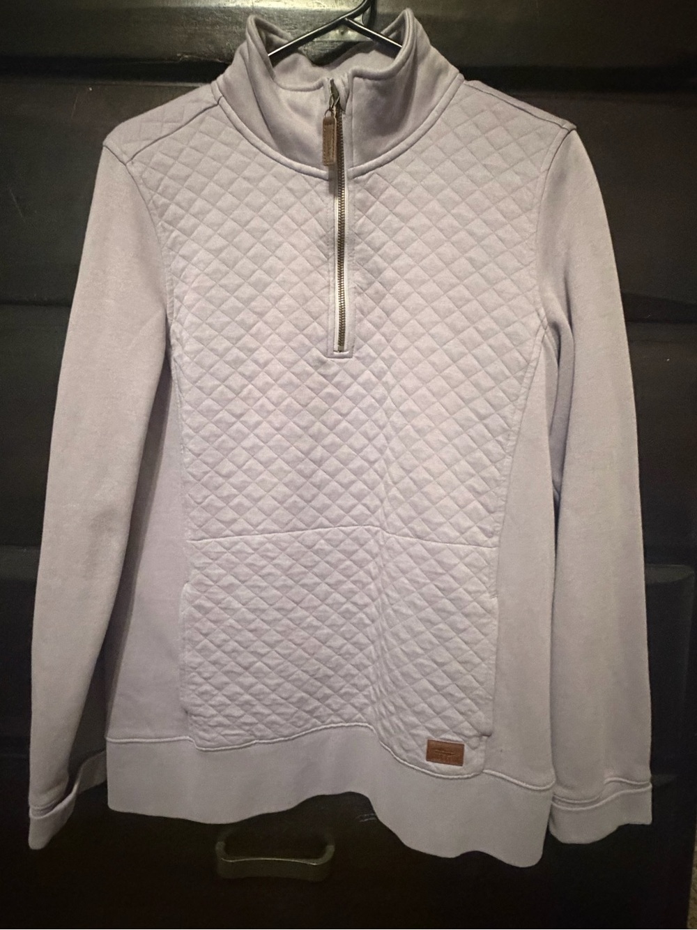 L.L.Bean Lavender Quilted Quarter Zip Pullover — Women’s Medium